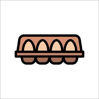 An egg carton icon on a white background vector