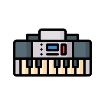 An electronic keyboard icon on a white background vector