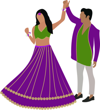 Indian wedding Couple Portrait for Haldi or Mehndi invitation, save the date png