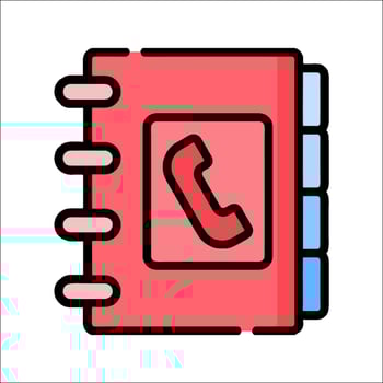 A phone icon in a notebook vector