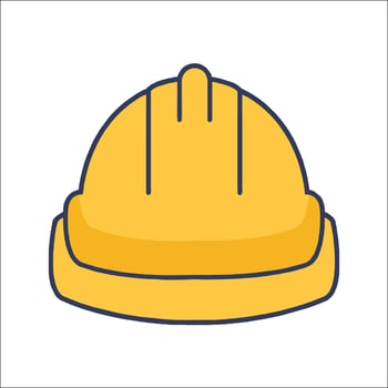 A yellow hard hat icon on a white background vector