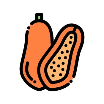 Papaya fruit icon illustration vector