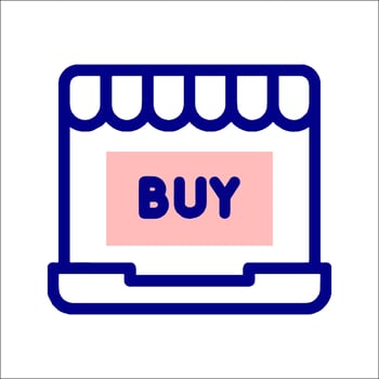 Buy icon in a shop vector