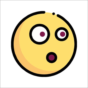 A cartoon yellow emoticion with eyes and a big nose vector