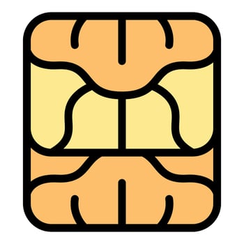 Sim card chip for mobile phone showing memory storage vector