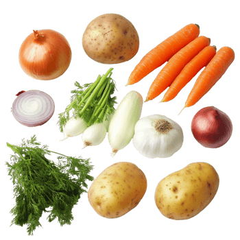 Gathered fresh carrots, potatoes, onions png
