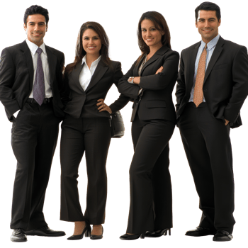 Group of four in business attire png