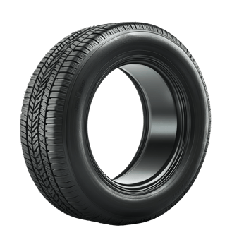 High performance tire on white background png