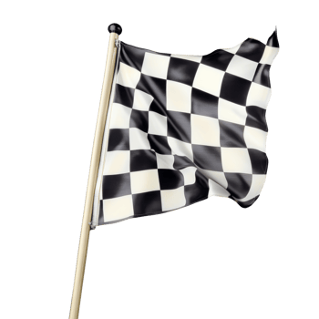 Checkered flag waving in a racing event on track png