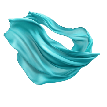 Turquoise fabric flows gracefully png
