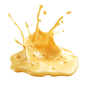 Golden liquid splash on a white background png