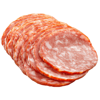 Deli meat slices on white background png