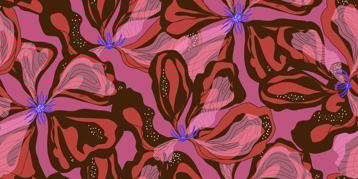 a pattern, with pink and brown flowers vector