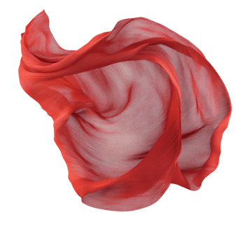 Red fabric flows dynamically on white png