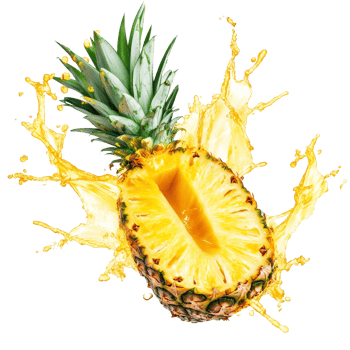 Pineapple juice splash on white background png