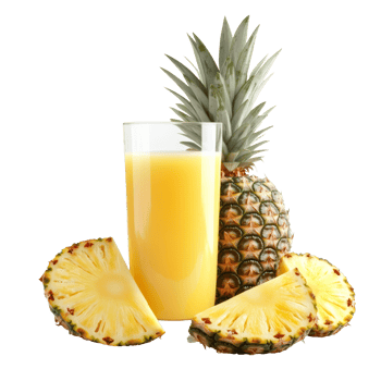 Refreshing pineapple juice with fresh fruit slices png