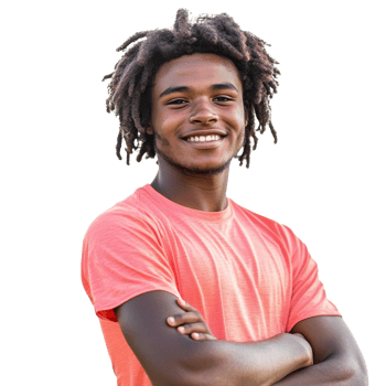 Confident young athlete smiling png