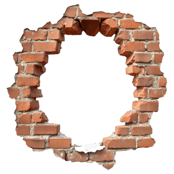 Daylit brick wall with empty space png