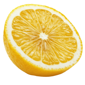 Freshly cut lemon revealing juicy inner texture png