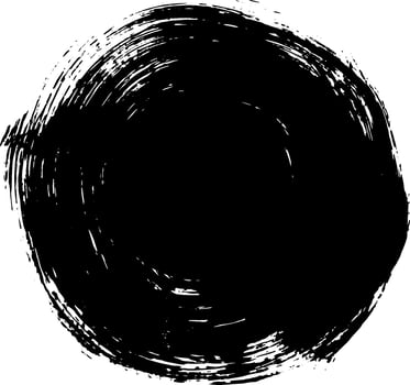 Grunge Handdrawn Dry Brush Watercolor Round Banner vector