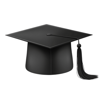 Classic Black Graduation Cap Icon Design png