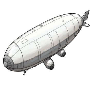 Streamlined airship design with propellers png