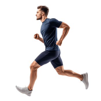 Daytime runner in athletic gear png