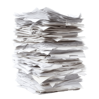 Messy stack ofoffice documents png