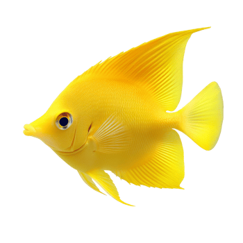 Yellow fish swim gracefully in clear water png
