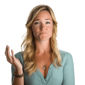 Confused woman with a neutral look png