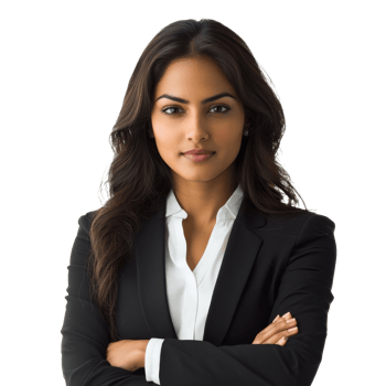 Confident woman in business attire png