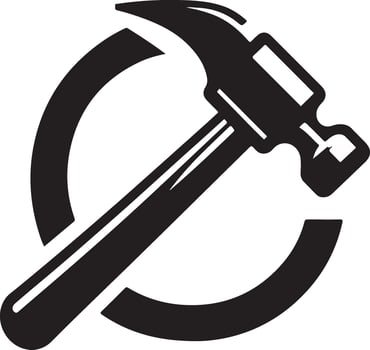 Black and white crowbar logo icon. vector