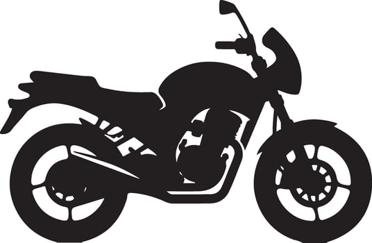 Iconic bike in black bold shapes. vector