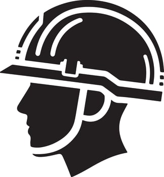 Construction worker wear safety helmet. vector