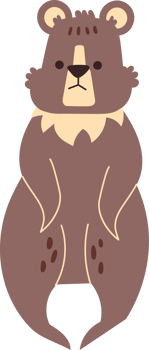 brown bear standing cute animal png