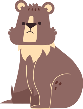 brown bear sitting on the ground cute animal png