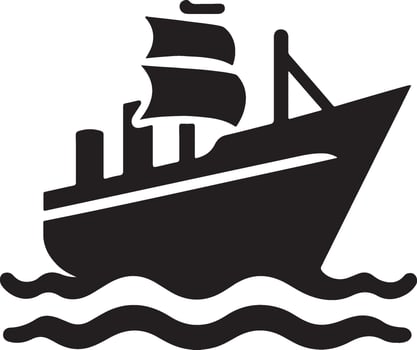 Ship logo icon silhouette. vector