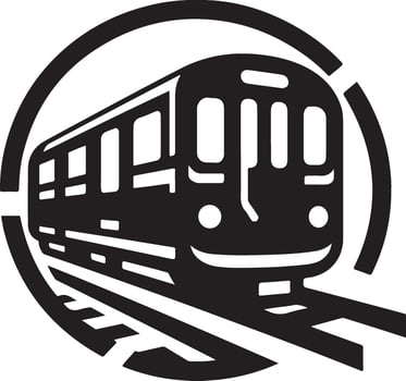 Subway train logo icon. vector