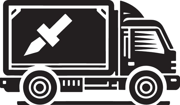 Cargo van silhouette on white background. vector
