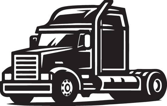 Black truck isolated white. vector