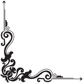 Thin line vintage corner. Medieval period of the Victorian dynasty. Fancy black monogram frame design element abstract icon collection Flower simple symbol png
