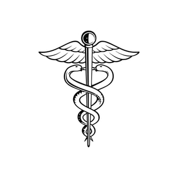 Caduceus medical symbol illustration vector