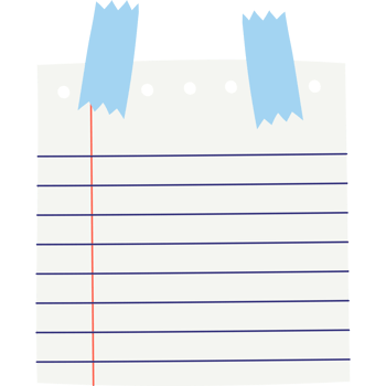 lined sticky note with washi tape png