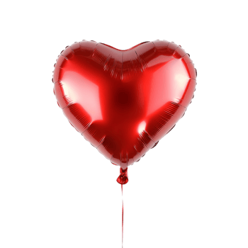 Red heart balloon on a thin string png