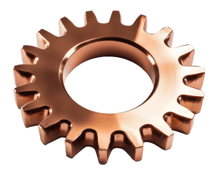 Bronze gear on white background png