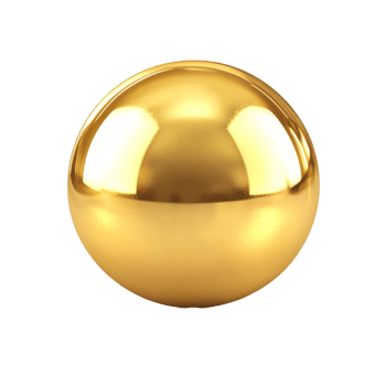 Golden sphere reflecting light in a simple setting png
