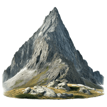 Majestic mountain peak rises above grassy terrain png
