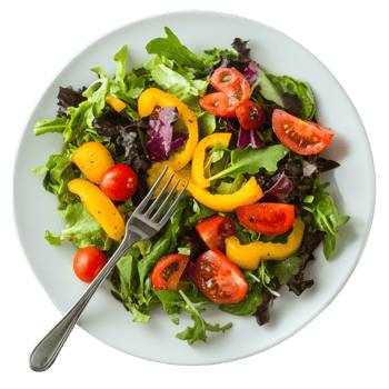 Fresh garden salad with colorful vegetables served png