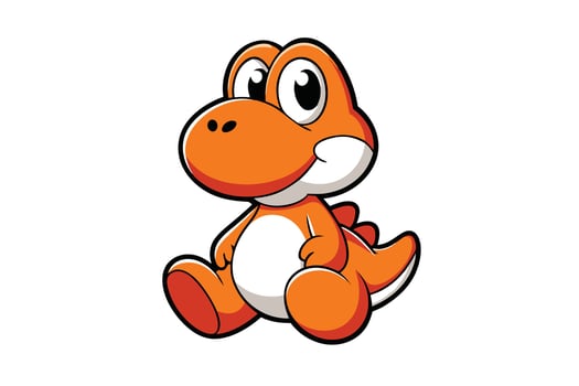 A cute and cuddly orange Yoshi vector
