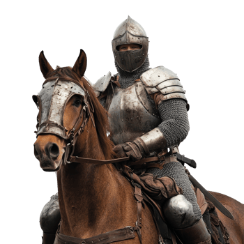 Knight on horse at medieval event png